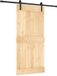 vidaXL Schuifdeur Naturel en Zwart 95 x 210 cm Massief Pine Hout