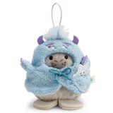 NICI Set Knuffel Zeehond Yuki 8 cm met sneeuwvlok & yetikostuum in geschenkdoos
