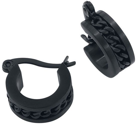 etNox hard and heavy etNox Mesh Steel Unisex Oorbel - Zwart