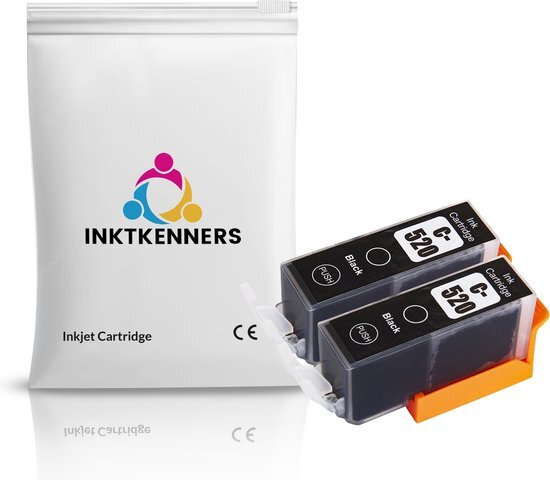 Ink Power Inktcartridges voor Canon PGI-520XL | 2x zwart inktcartridges voor Pixma IP3600, IP4600, IP4700, MP540, MP5410, MP550, MP560, MP620, MP630, MP640, MP980, MP990, MX860, MX870