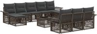 vidaXL Tuinbank - Set - 11 - st - Grijs - poly - rattan
