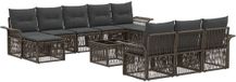 vidaXL Banc de jardin - Set - 11 - pièces - Gris - poly - rotin