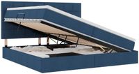vidaXL LED-opbergbed met matras, Blauw, 200 x 200 cm, Stof