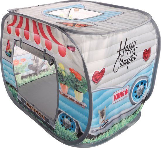 Kong Play Spaces Camper Kattentent - Blauw - Kunststof - One size