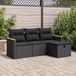 Maison Exclusive - Ensemble de meubles de jardin 4 pièces avec canapé et coussins, noir, en polyrotin