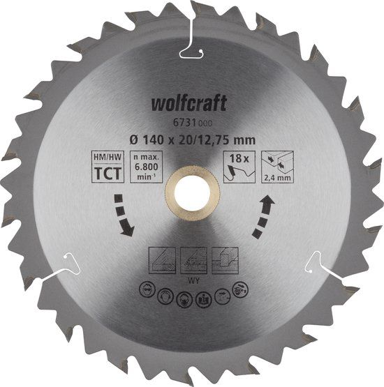 wolfcraft Cirkelzaagblad 140x12,75mm 18 Tanden