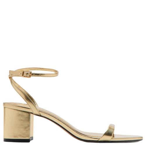 Mango Leren Sandalettes Goud