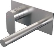 Brauer Brushed Edition Inbouw Wastafelmengkraan met Rechte Uitloop en Afdekplaat Model C2 RVS Geborsteld PVD