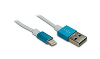Metronic 471040, 1 m, Lightning, USB A, Mannelijk, Mannelijk, Blauw