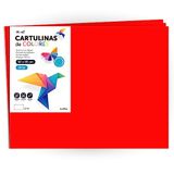 Cartulina m-office Cartulina de Colores, Cartulina Grande 50x65 cm de Colores Claros e Intensos, Cartulinas de Colores 180gr para Manualidades, Diseños Creativos y Proyectos de Arte (x125 hojas, rojo)