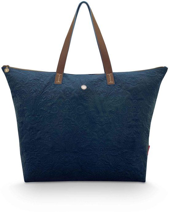 Pip Studio Tilda Quiltey Days Shopper Blauw Fluweel / Polyester 66x20x44cm