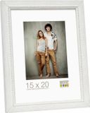 Deknudt Frames Fotolijst wit met biesje van zilverkleurige bolletjes fotomaat 30x40 cm