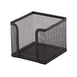 D.RECT - Notitieblok van mesh, massief metaal, zwart - 95x95x80 mm