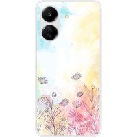 Xiaomi Redmi 13C 4G Bedrukt siliconen hoesje Watercolor flowers