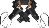 Finidi Cowboyholster dubbel met riem zwart