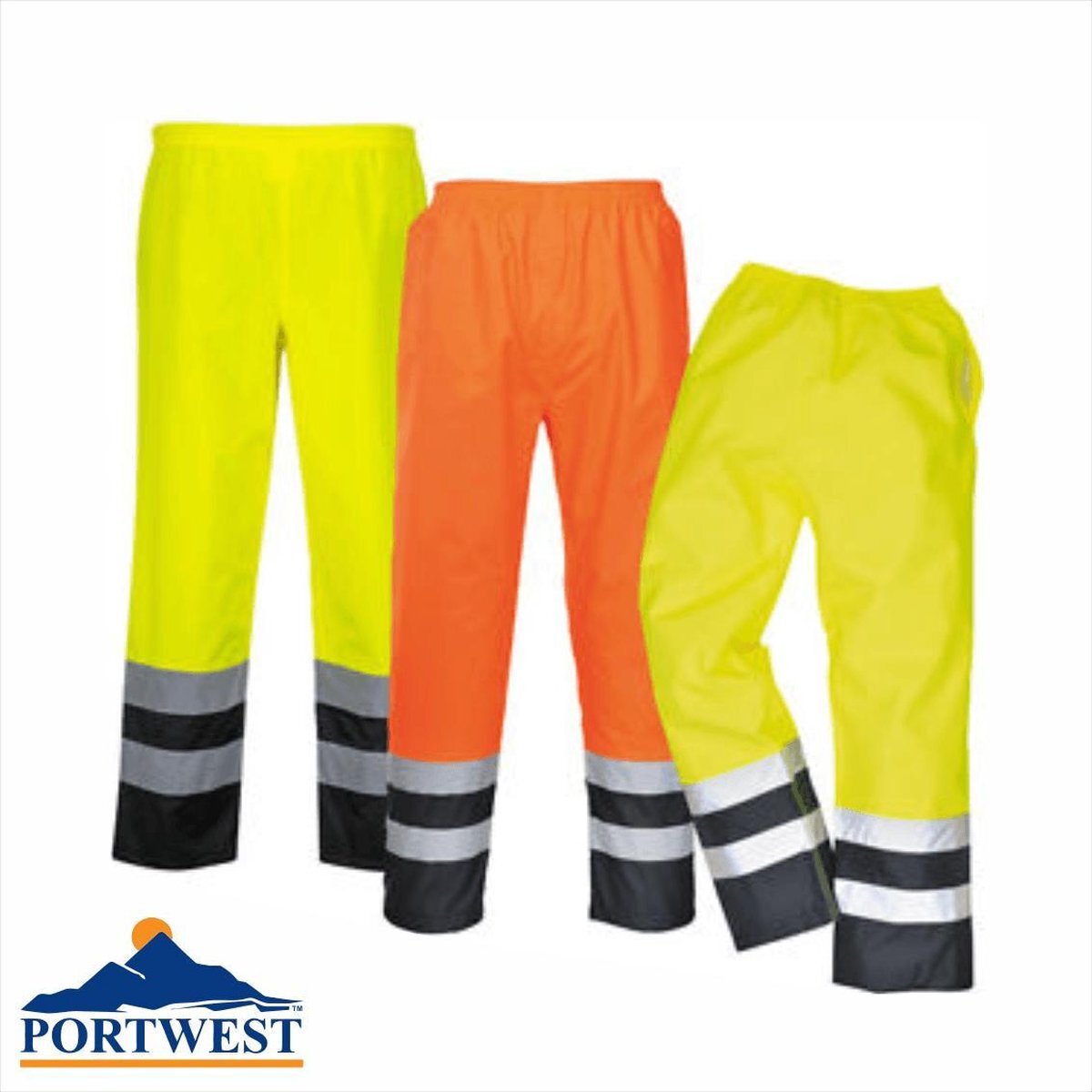 Portwest S486 Bicolor Regenbroek Oranje Maat XL