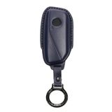 kwmobile leren autosleutel hoesje geschikt voor BMW 4-knops X7 X1 U11 iX ix1 7-serie G07 I7 autosleutel - Als sleutelhanger met sleutelring - Echt leer in donkerblauw
