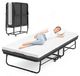Lit d'appoint pliant, 90x200 cm, avec un matelas de 13 cm d'épaisseur, adapté pour un poids maximum de 210 kg