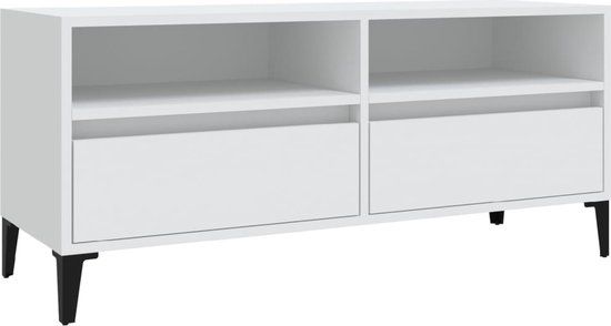 vidaXL Tv-meubel 100x34,5x44,5 cm bewerkt hout wit