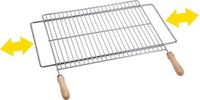 Merkloos / Sans marque SAUVIC Vario barbecuerooster, roestvrijstaal, 50 x 40 cm, uitbreidbaar 52,5-62,5 cm