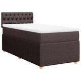 VidaXL Boxspring met matras stof donkerbruin 140x190 cm