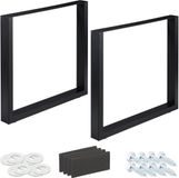 Merkloos Relaxdays Tafelonderstel - 80 x 72 cm - 2 stuks - Metaal - Zwart