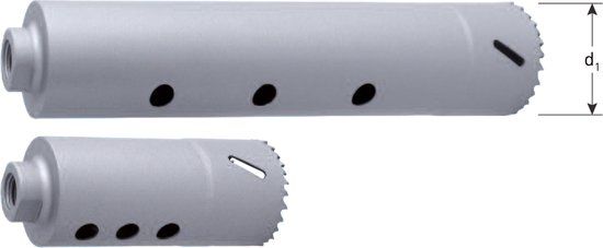 Rotec Verlengde gatzaag-Bi 51x250mm 4-6tpi incl.boor +6kt adapter