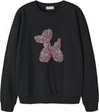 NAME IT Meisjes Sweater NKFNOSSO LS NREG SWEAT BRU Katoen Zwart Maat 134/140