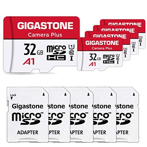GIGASTONE 32GB Micro SD Card 5-pack - Camera Plus - SDHC UHS-I A1 Class 10
