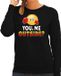 Bellatio Decorations Shoppartners Bv Funny emoticon sweater You me outside zwart voor dames - Fun / cadeau trui M