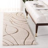 SAFAVIEH Florida Shag Collection Runner tapijt - 2'3 x 111', crème en beige
