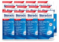 Steradent Triple Action Plus reinigingsmiddel voor kunstgebitten – 90 tabletten – voordelige verpakking – 12 stuks