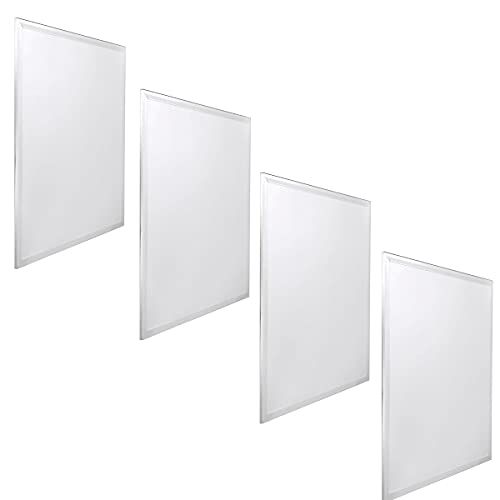 JANDEI - Pack x4 LED-paneel 60x60cm - 48W - Koud wit 6000K - 3900 lumen - Wit frame - Inbouw Armstrong - Incl. driver