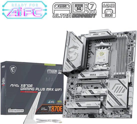 MSI MAG X870E GAMING PLUS MAX WIFI moederbord AMD X870E Socket AM5 ATX