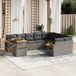 Maison Exclusive - Ensemble de jardin, composé de 10 pièces avec coussins, gris, en polyrotin