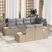Prolenta Maison Exclusive - Tuinset met 7 delen. Beige en grijze polyrotan