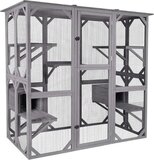 MaxxPet Kattenkooi - kattenvolière - kattenbench - kattenren 180x70x180cm - Grijs