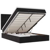 vidaXL Ottoman Bed with Mattresses and LEDs 140x200cm Velvet Black