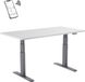 Poste de travail mobile, modèle assis-debout, 120x75 cm, plateau blanc/pieds gris