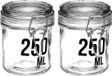 Secret de Gourmet 2x stuks inmaakpotten/voorraadpotten 0,25L glas met beugelsluiting