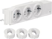 Hager Schuko-stopcontact (DIN-rail stopcontact), universeel, 3-voudig draaibaar, geschroefd, - VZ00AS