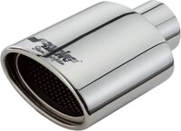 Simoni Racing Uitlaatsierstuk Ovaal RVS - 119x76xL178mm - Montage ->55mm - Zwart