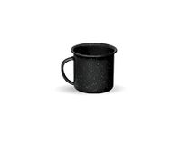 CINSA-315757 koffiemok, geëmailleerd staal, diameter 5 cm, 80 ml, zwart