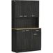 Armoire de cuisine moderne 6 portes avec tiroir et plan de travail spacieux, rangement optimisé