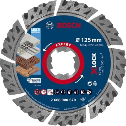 Bosch EXPERT MULTIMATERIAL X-LOCK Cutting Disc - 125mm