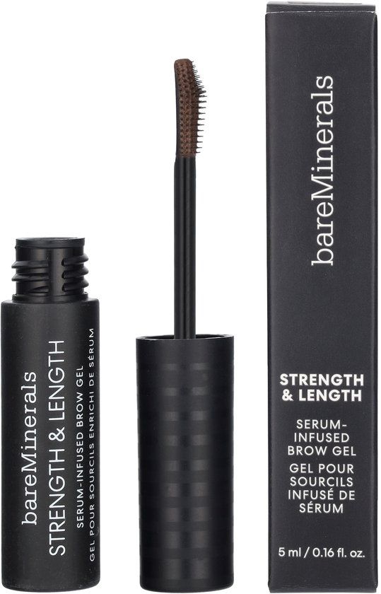 bareMinerals Strength & Length Serum-Infused Brow Gel with Plant-Based Strengthening Serum - Vegan Coffee