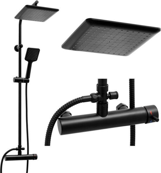 Viking Choice Doucheset - Regendouche 23cm - Zwart