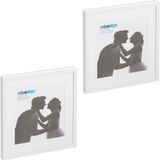 Merkloos Relaxdays fotolijst set van 2 - 38,5 x 38,5 cm - wit