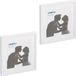 Merkloos Relaxdays fotolijst set van 2 - 38,5 x 38,5 cm - wit