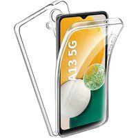 Phonillico® Hoesje voor Samsung Galaxy A13 5G - Hoesje 360 ​​Integraal Transparant 2 Delen Voor Achter In elkaar grijpende